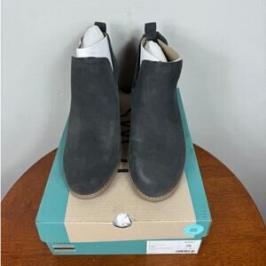 New TOMS Kallie Wedge Bootie in Grey Suede Women's Size 7W
